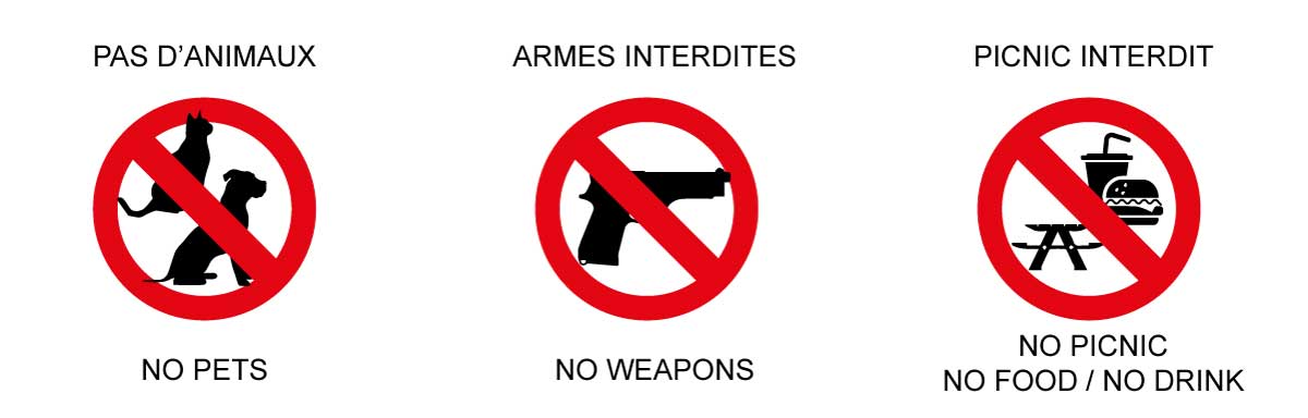 No pets, No Picnic, No Weapons